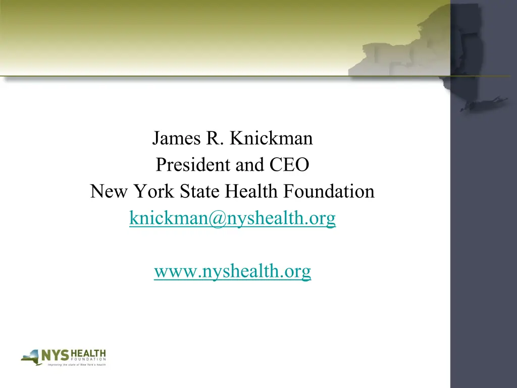 james r knickman president and ceo new york state