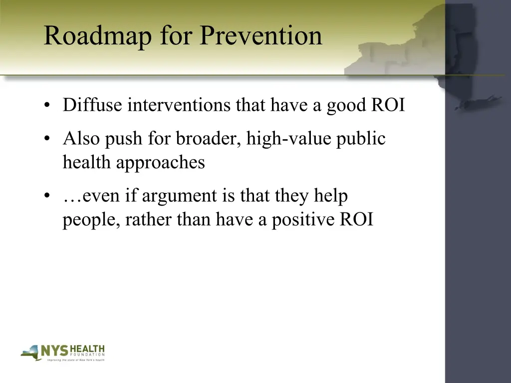 roadmap for prevention