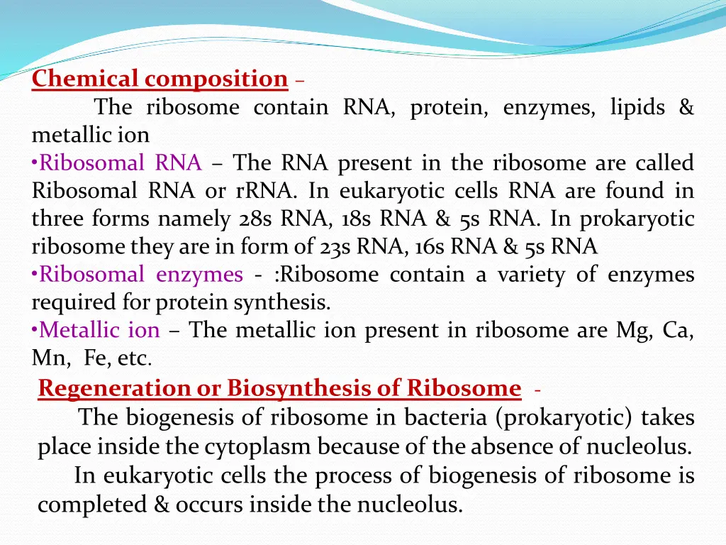 chemical composition the ribosome contain