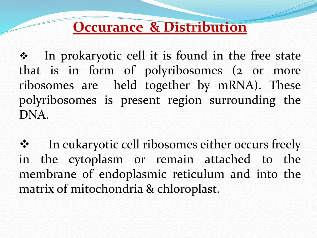 occurance distribution