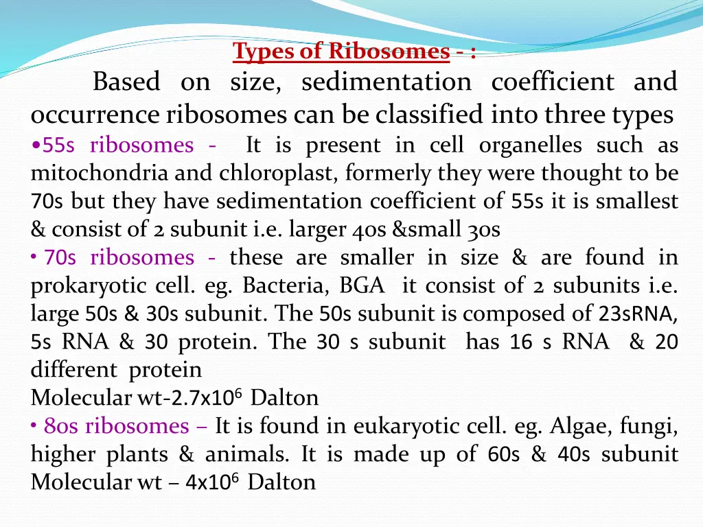 types of ribosomes