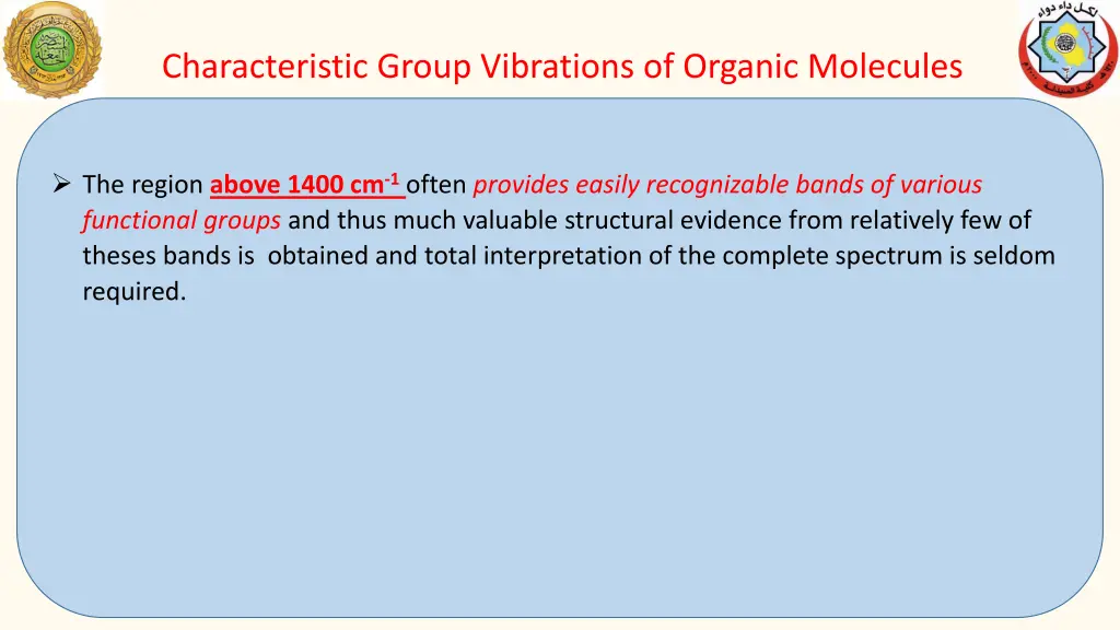 characteristic group vibrations of organic