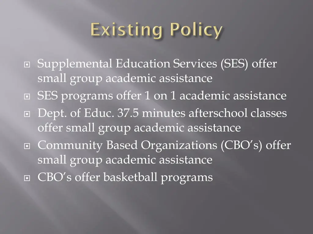 supplemental education services ses offer small