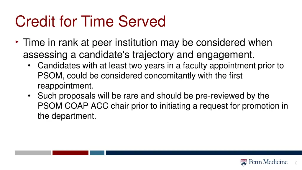 credit for time served time in rank at peer