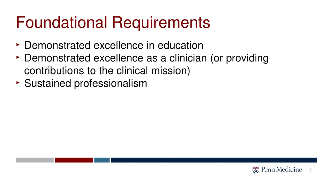 foundational requirements demonstrated excellence