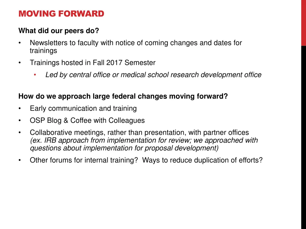 moving forward