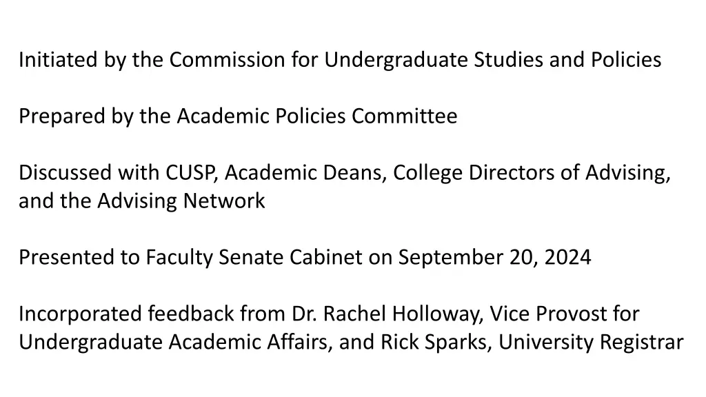 initiated by the commission for undergraduate