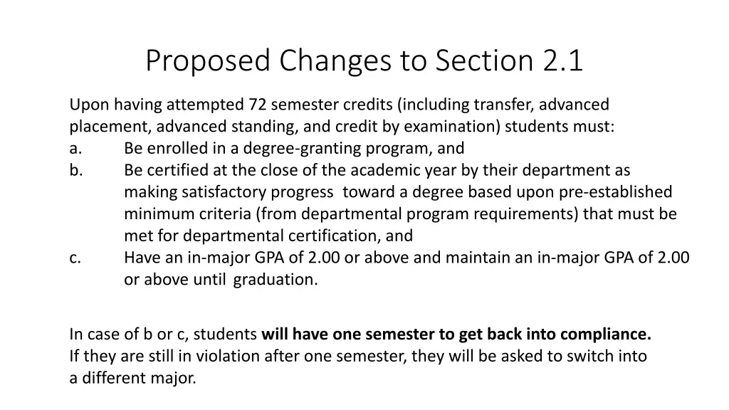 proposed changes to section 2 1