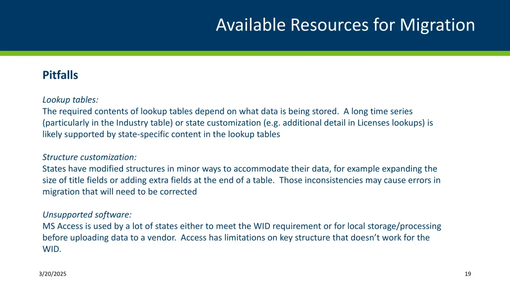 available resources for migration 1