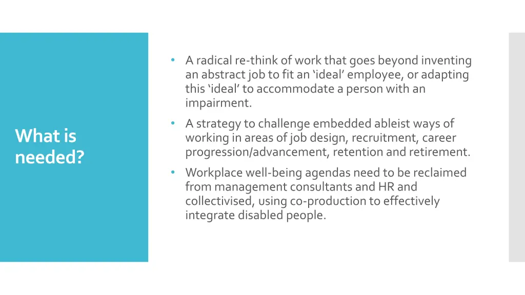 a radical re think of work that goes beyond