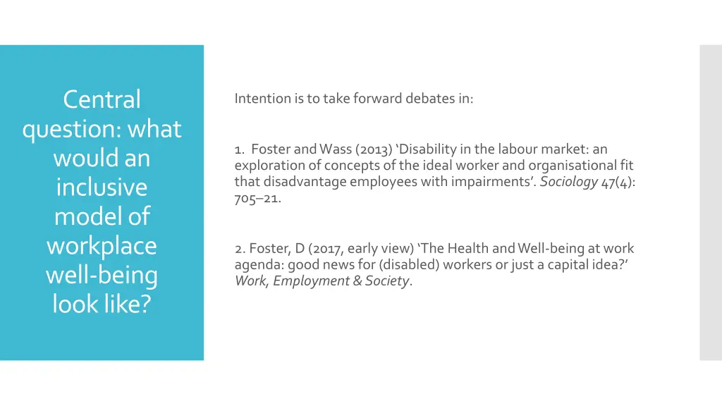 central question what would an inclusive model