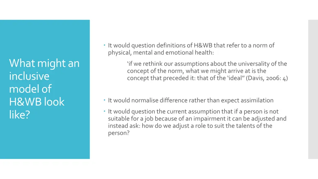 it would question definitions of h wb that refer