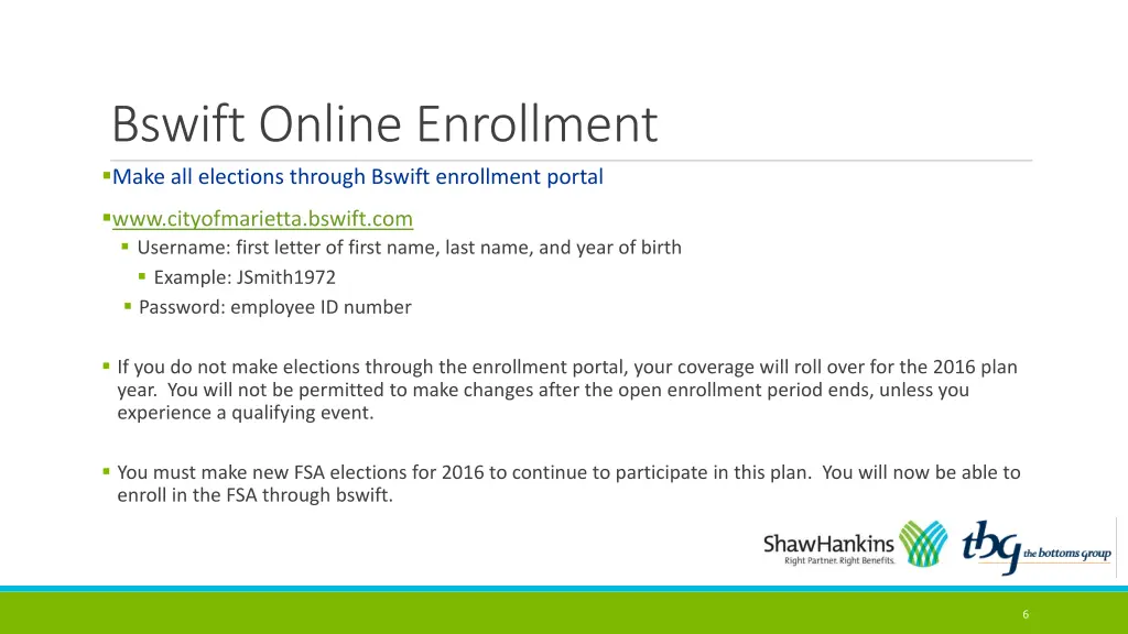 bswift online enrollment make all elections