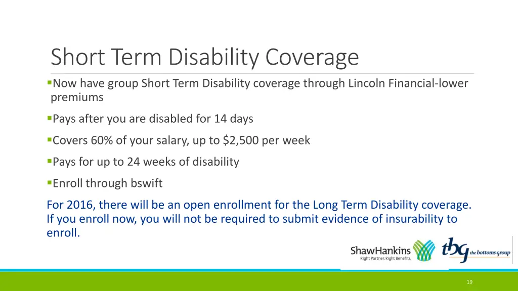 short term disability coverage now have group