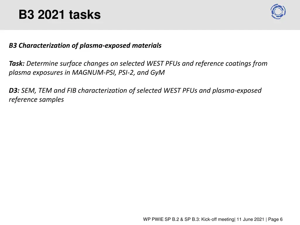 b3 2021 tasks
