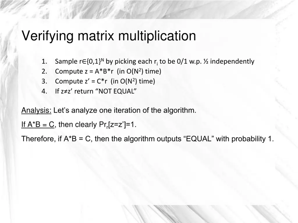 verifying matrix multiplication 2