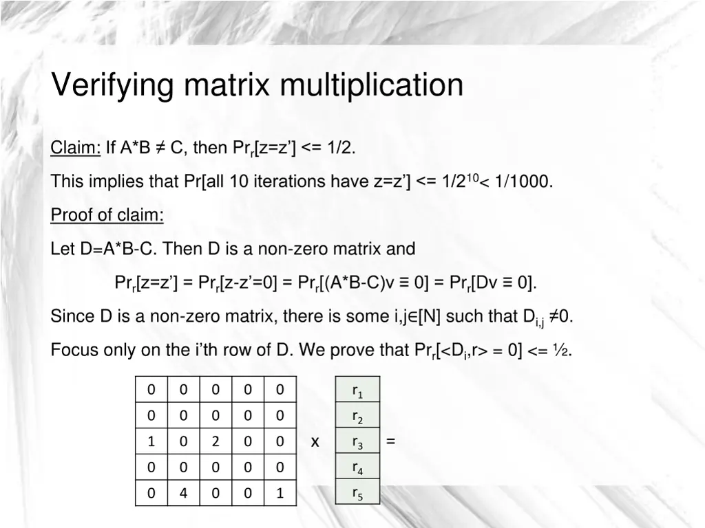 verifying matrix multiplication 3