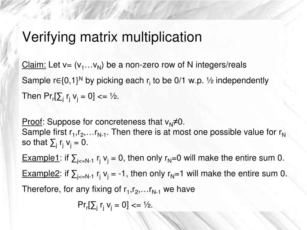 verifying matrix multiplication 4