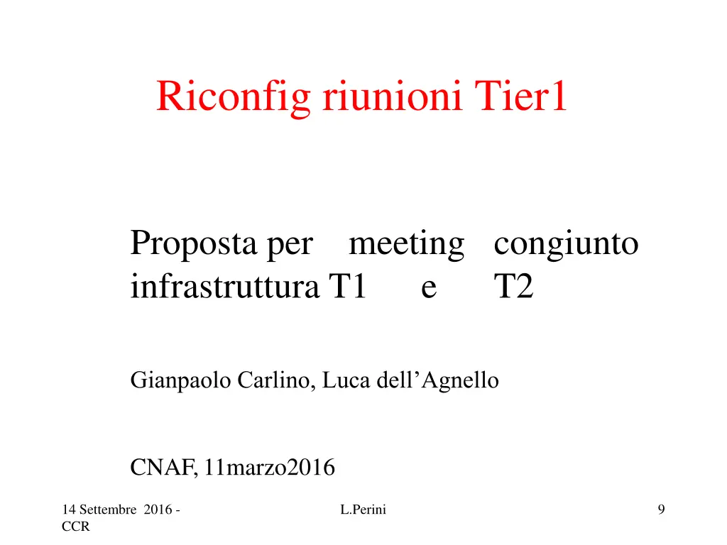 riconfig riunioni tier1