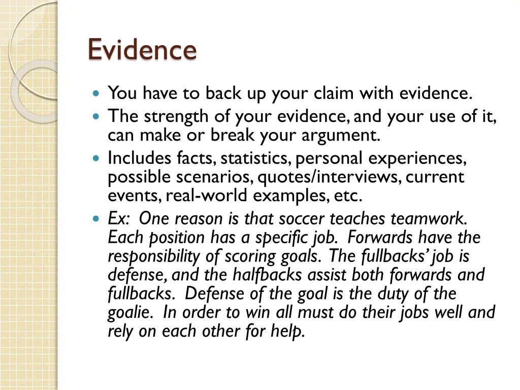 evidence
