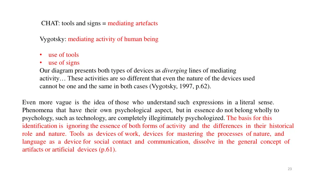 chat tools and signs mediating artefacts
