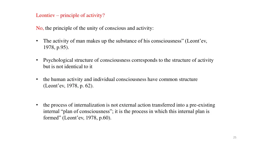 leontiev principle of activity