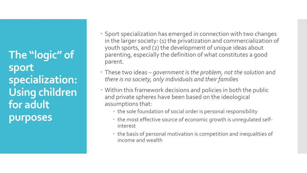 sport specialization has emerged in connection