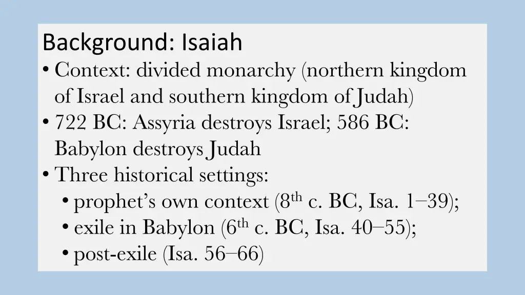 background isaiah context divided monarchy