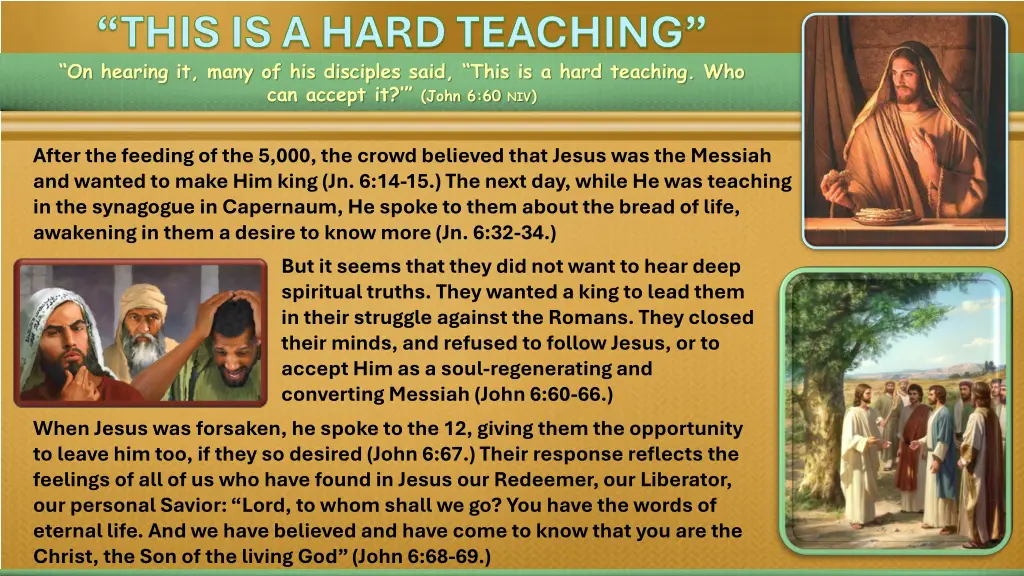 this is a hard teaching on hearing it many