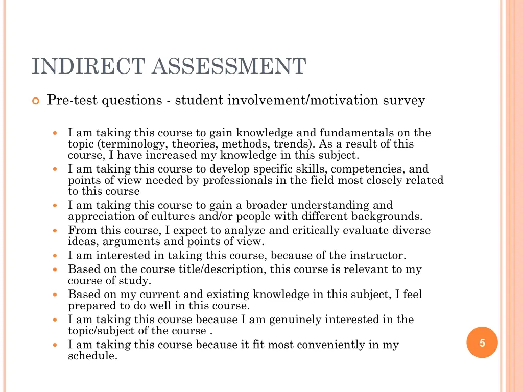 indirect assessment
