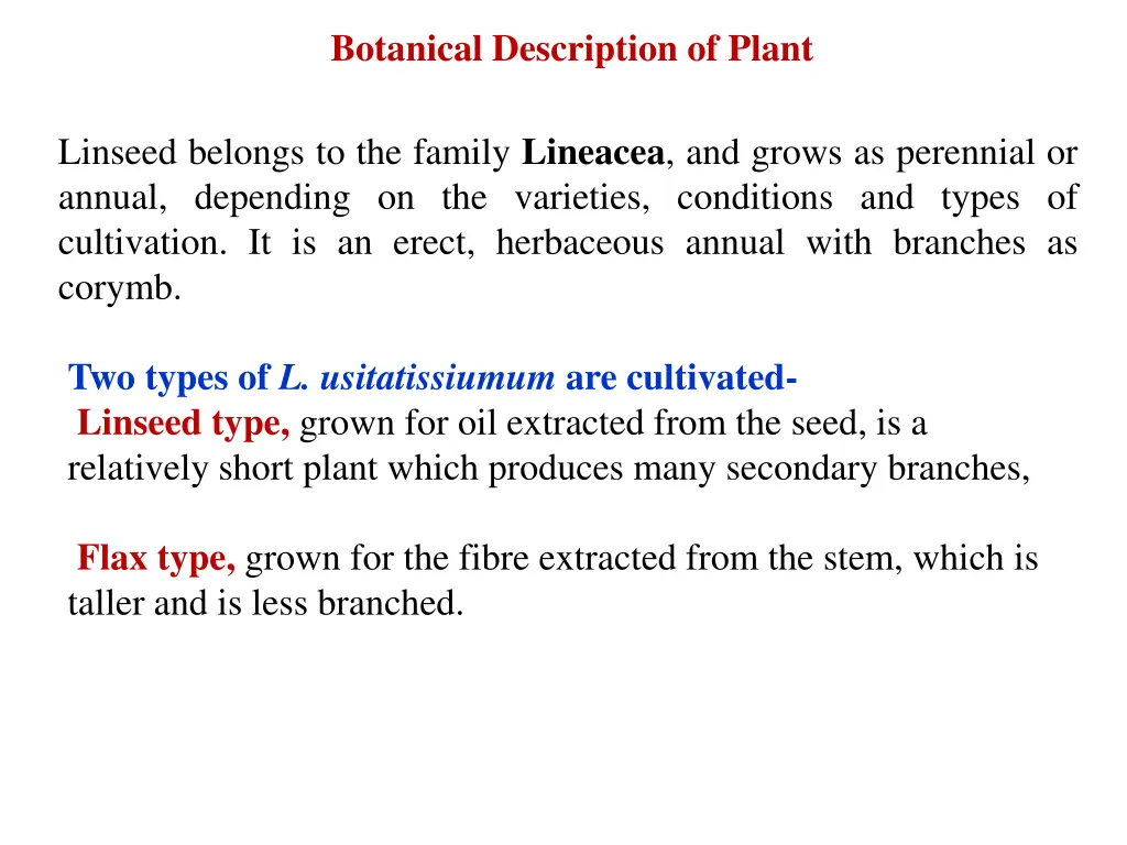 botanical description of plant