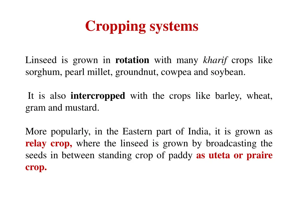 cropping systems