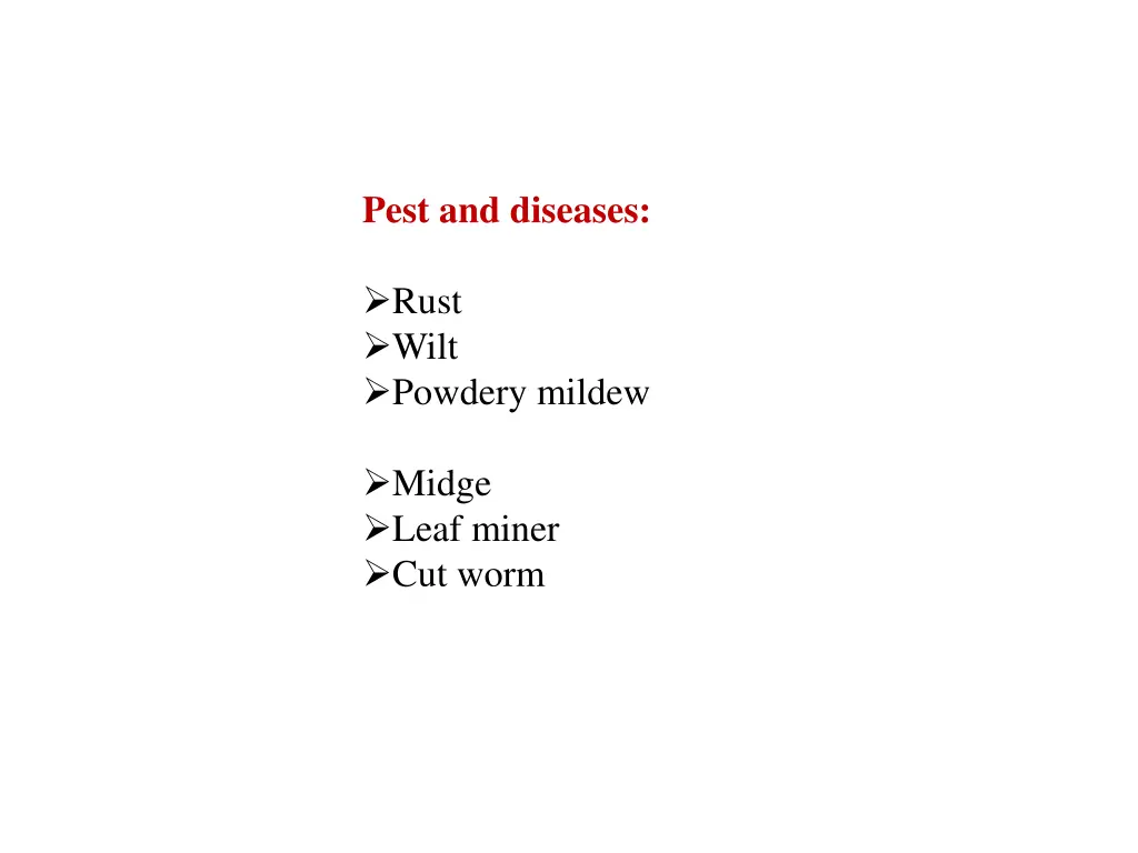 pest and diseases