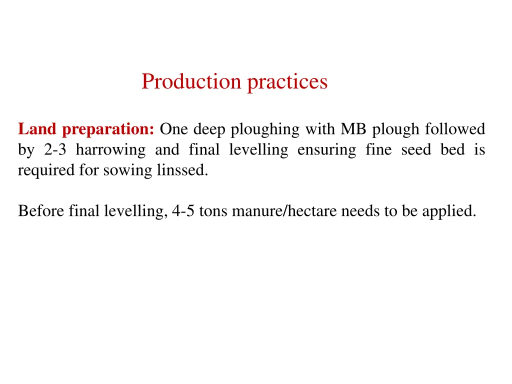 production practices