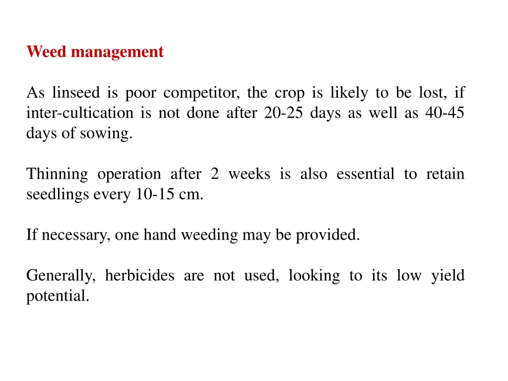 weed management