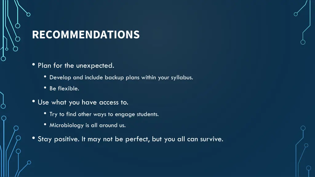 recommendations