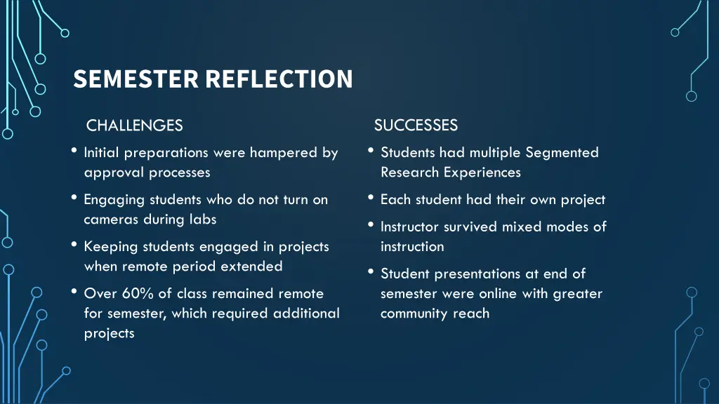 semester reflection 1