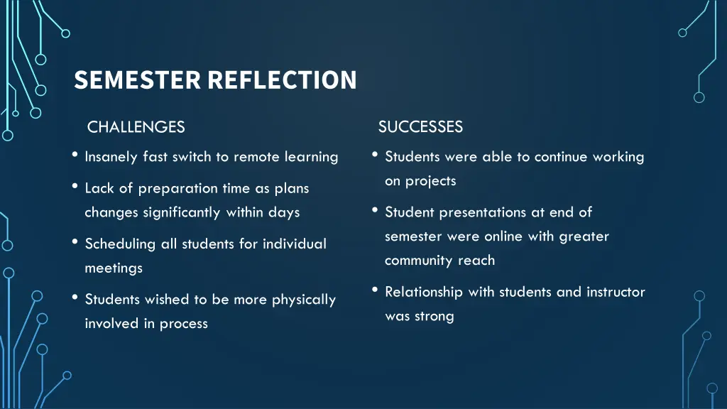 semester reflection