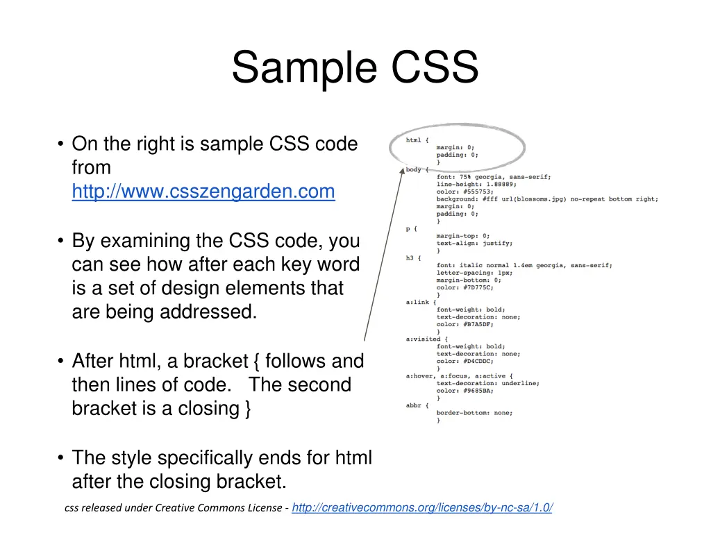 sample css