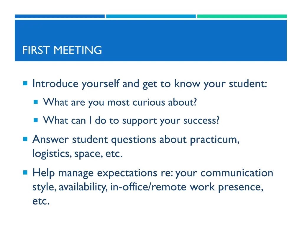 first meeting