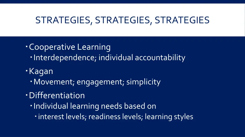 strategies strategies strategies