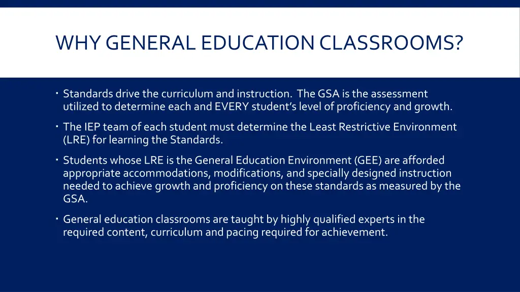why general education classrooms