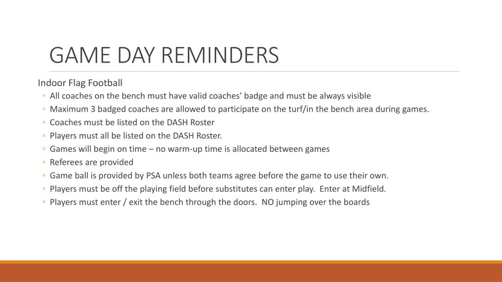 game day reminders
