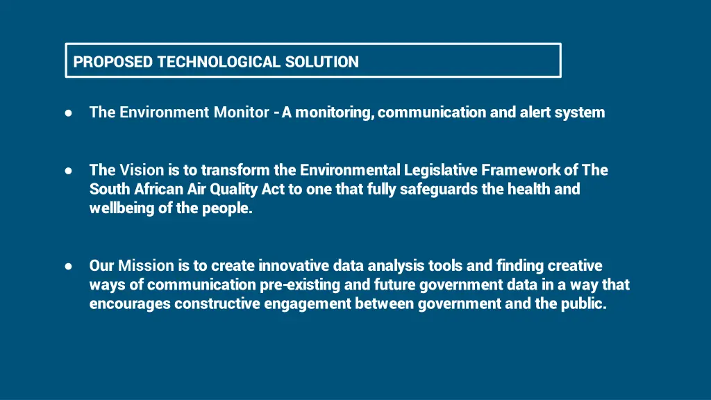 proposed technological solution