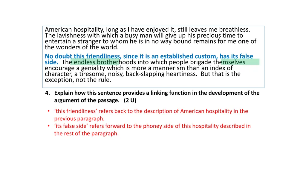 american hospitality long as i have enjoyed