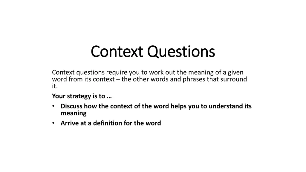 context questions context questions