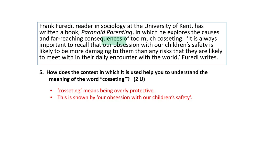 frank furedi reader in sociology