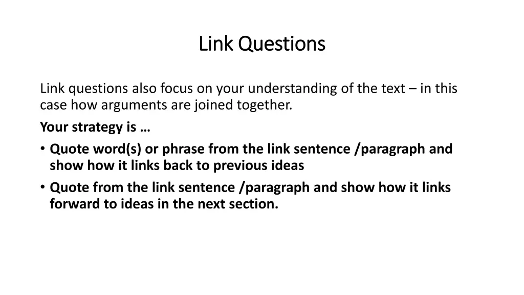 link questions link questions