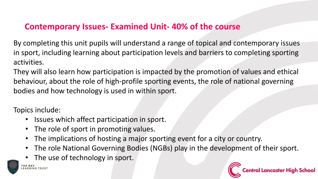 contemporary issues examined unit 40 of the course