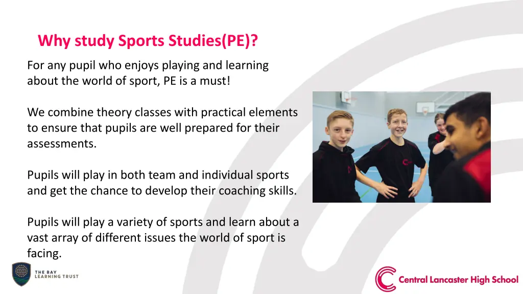 why study sports studies pe